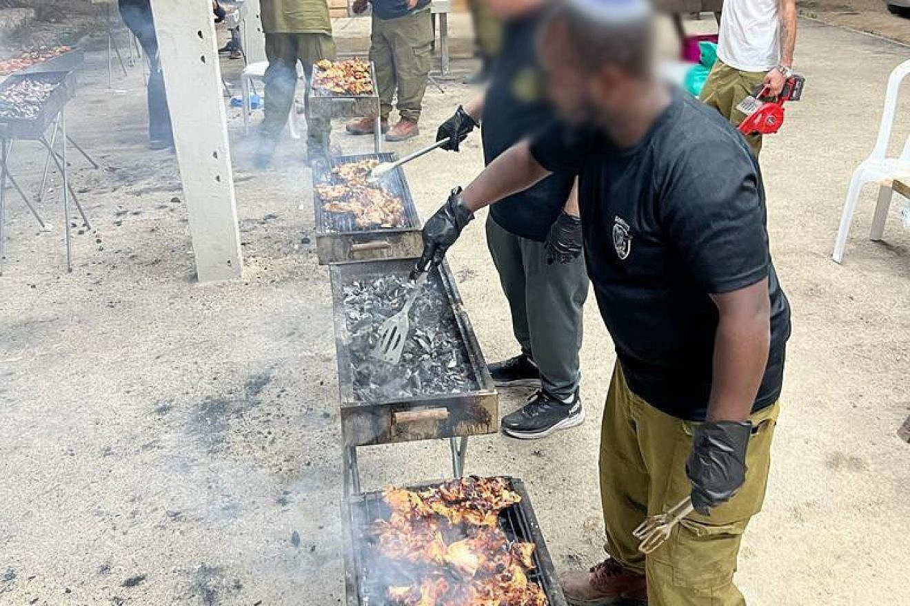 Grilling for the IDF volunteers