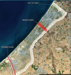 Alma Center Map of Gaza security zones