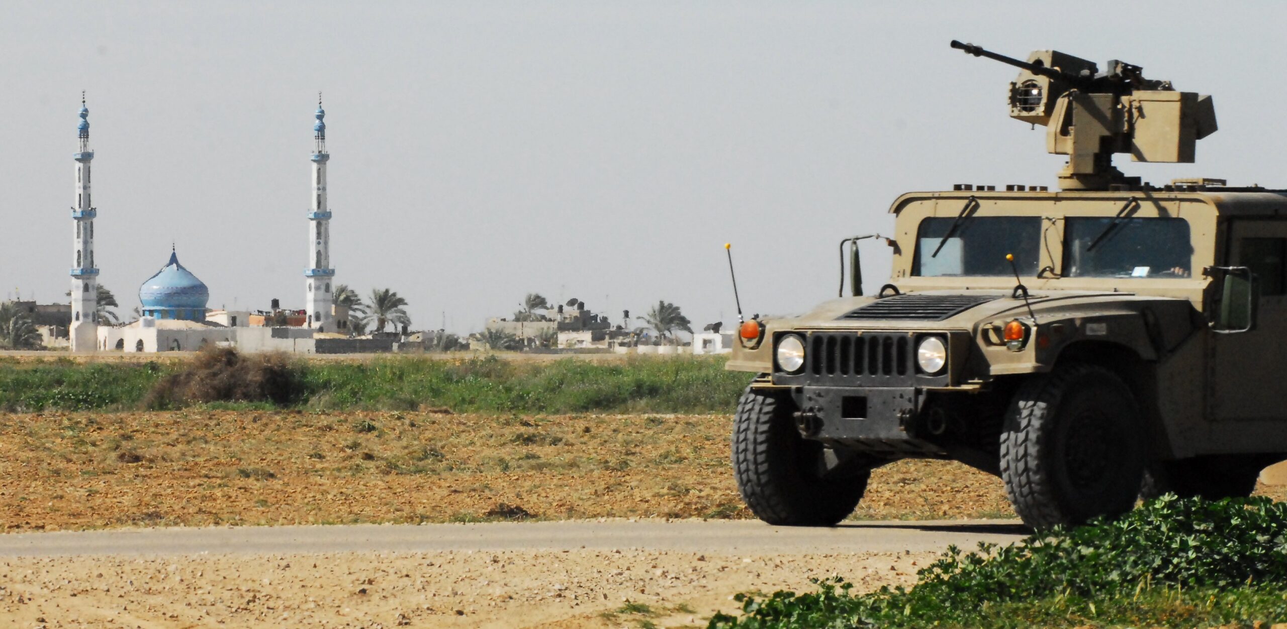 IDF jeep outside Arab town