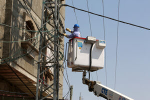 Arab electricity worker in Gaza