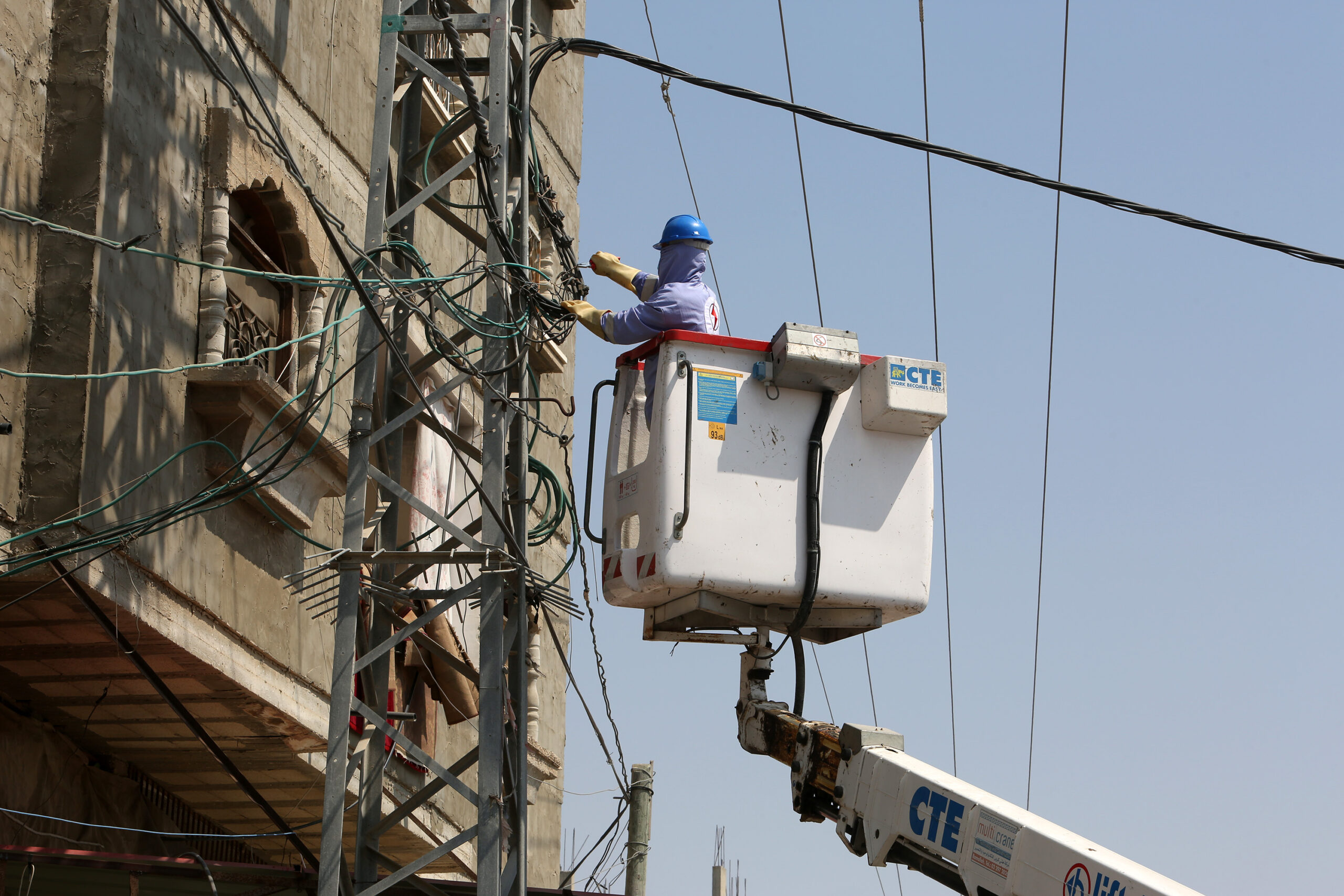 Arab electricity worker in Gaza