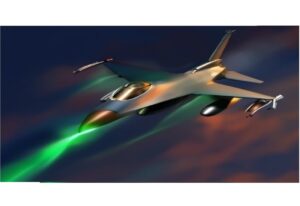 F-16 fighter with laser (AI)