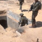 IDF soldiers enter tunnel
