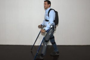 Man using exoskeleton