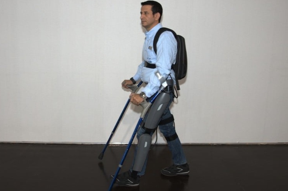 Man using exoskeleton