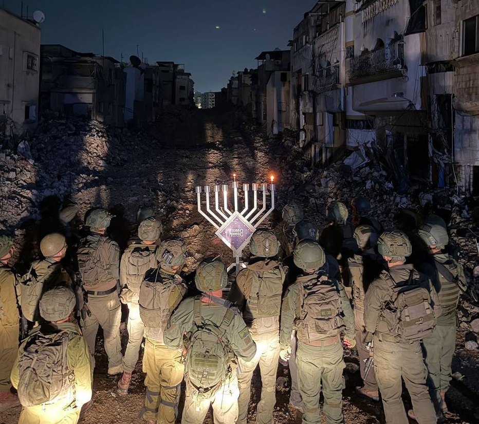 IDF Soldiers Lighting Menorah